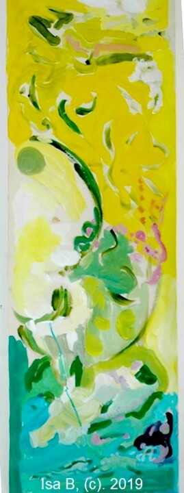 Painting titled "Le printemps" by Isa B., Original Artwork, Acrylic Mounted on Wood Stretcher frame