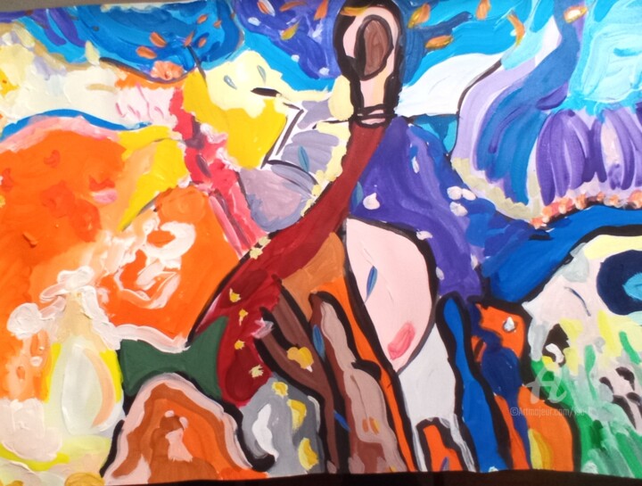 Painting titled "Joie" by Isa B., Original Artwork, Gouache