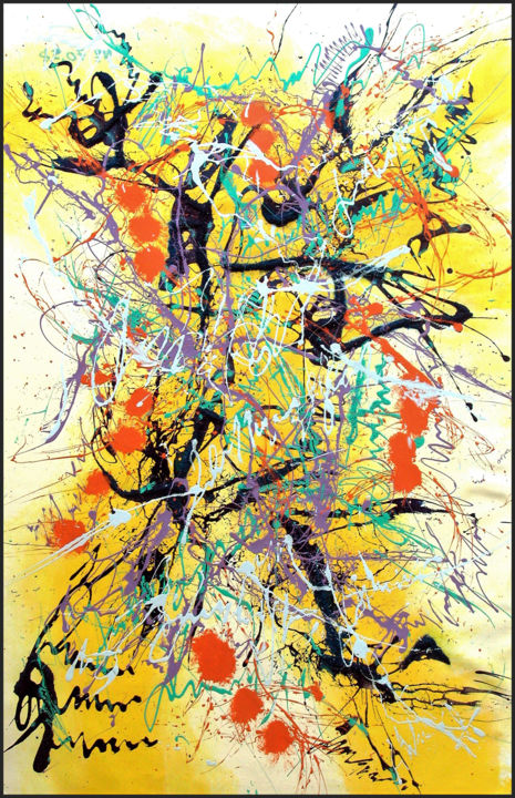 제목이 "N° 70.58  Equilibre"인 미술작품 Isa-L로, 원작, 아크릴 나무 들것 프레임에 장착됨
