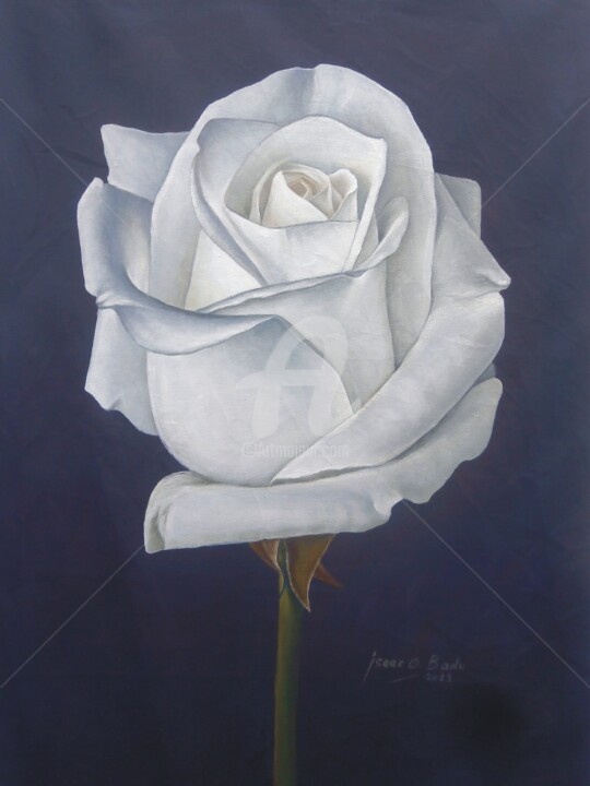 Painting titled "Rose Forever" by Isaac Opoku Badu, Original Artwork, Acrylic