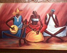 Pittura intitolato "NORTERN MUSICIANS" da Isaac Opoku Badu, Opera d'arte originale, Olio