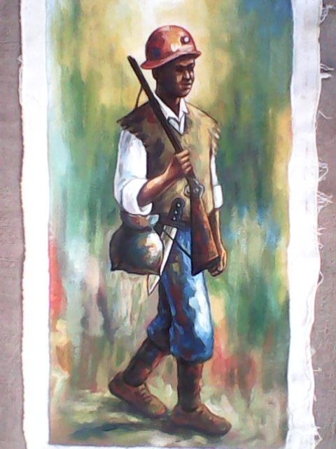 "Hunter" başlıklı Tablo Isaac Opoku Badu tarafından, Orijinal sanat, Petrol