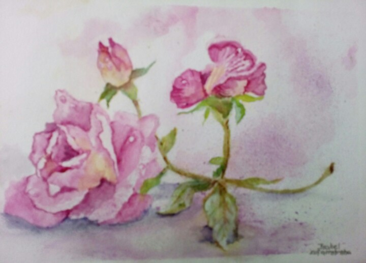 Painting titled "Solidao" by Isabel Alfarrobinha, Original Artwork, Watercolor