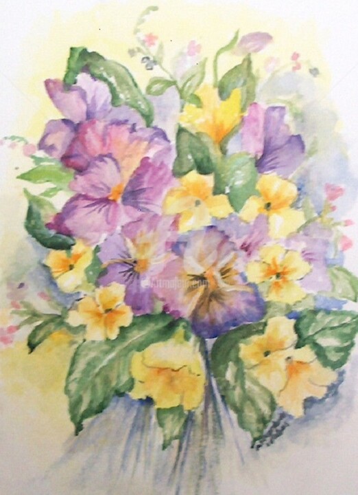 "Bouquet" başlıklı Tablo Isabel Alfarrobinha tarafından, Orijinal sanat, Suluboya