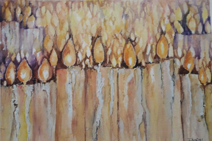 Painting titled "Candels in the wind" by Isabel Alfarrobinha, Original Artwork, Watercolor