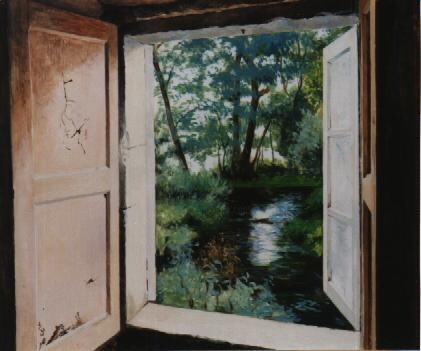 Painting titled "Ventana" by Isabel Alonso Diaz, Original Artwork