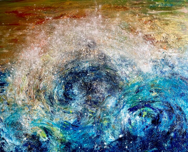 Painting titled "Galaxy" by Isabel Ferrer, Original Artwork, Pigments