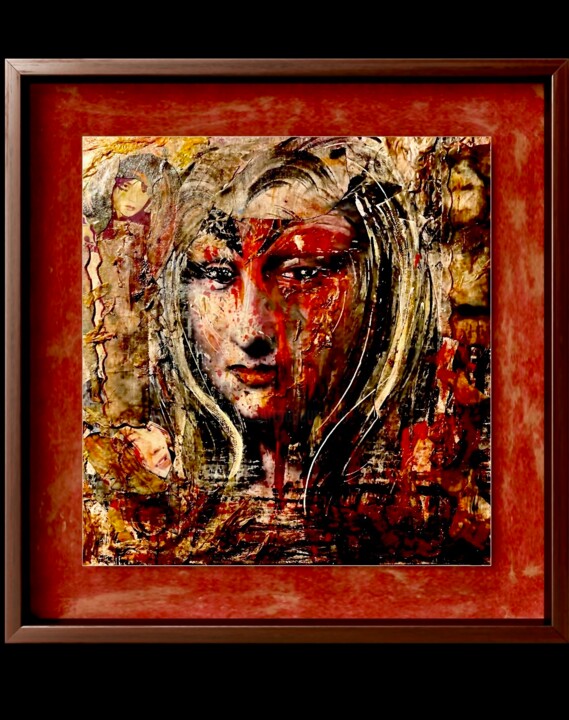 Painting titled "A Shadow  of Mona L…" by Isabel Ferrer, Original Artwork, Collages