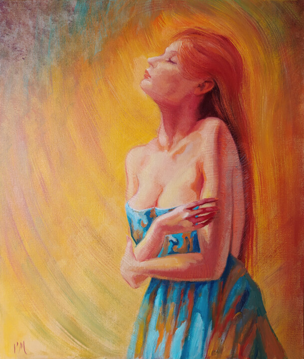 Painting titled "Feeling" by Isabel Mahe, Original Artwork, Oil Mounted on Wood Stretcher frame