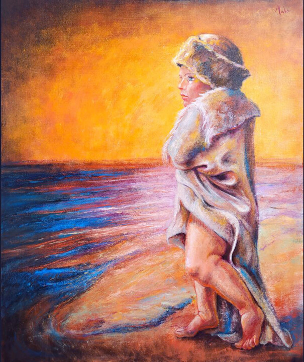 Картина под названием "Hymne à la Mer" - Isabel Mahe, Подлинное произведение искусства, Масло Установлен на Деревянная рама…