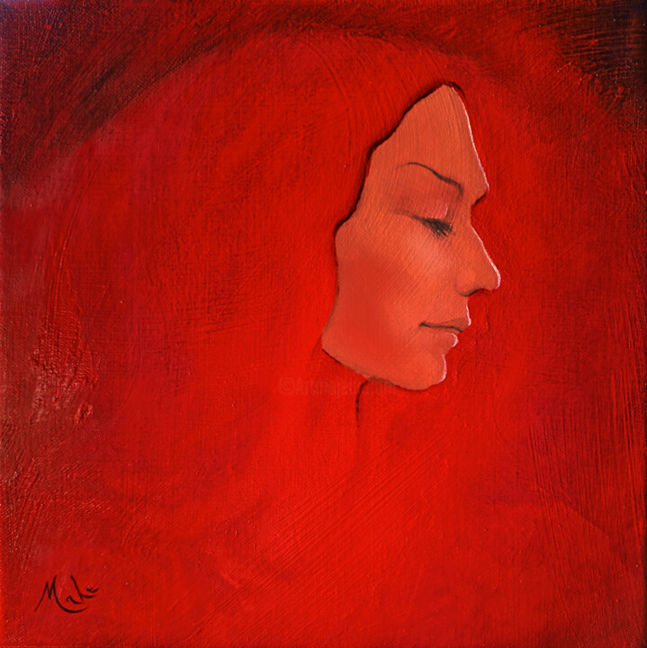 Peinture intitulée "La Dame Rouge" par Isabel Mahe, Œuvre d'art originale, Huile Monté sur Châssis en bois