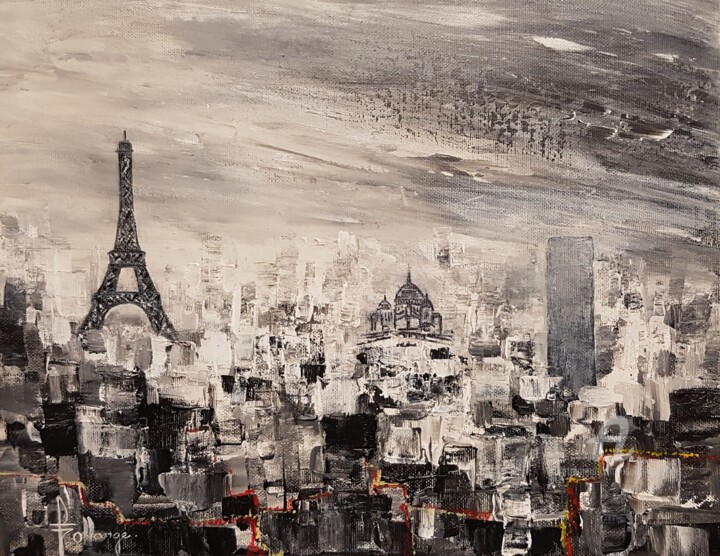 Painting titled "Paris" by Isabel Ollange, Original Artwork, Acrylic