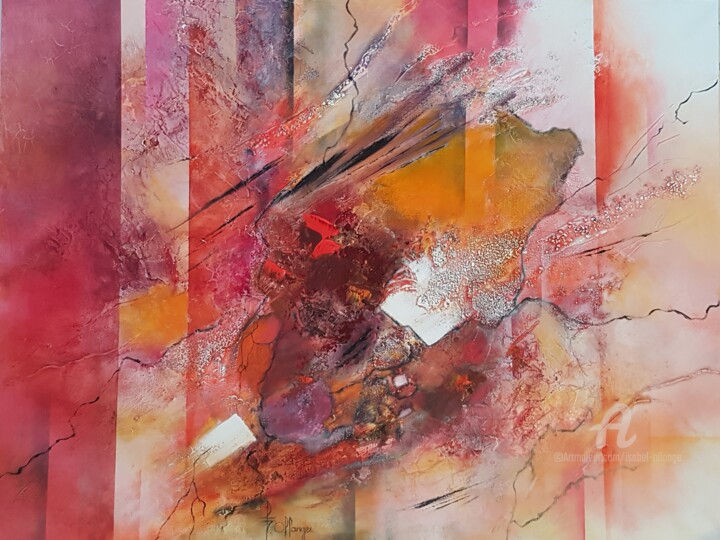 제목이 ""Gourmandise " N333"인 미술작품 Isabel Ollange로, 원작, 기름 나무 들것 프레임에 장착됨