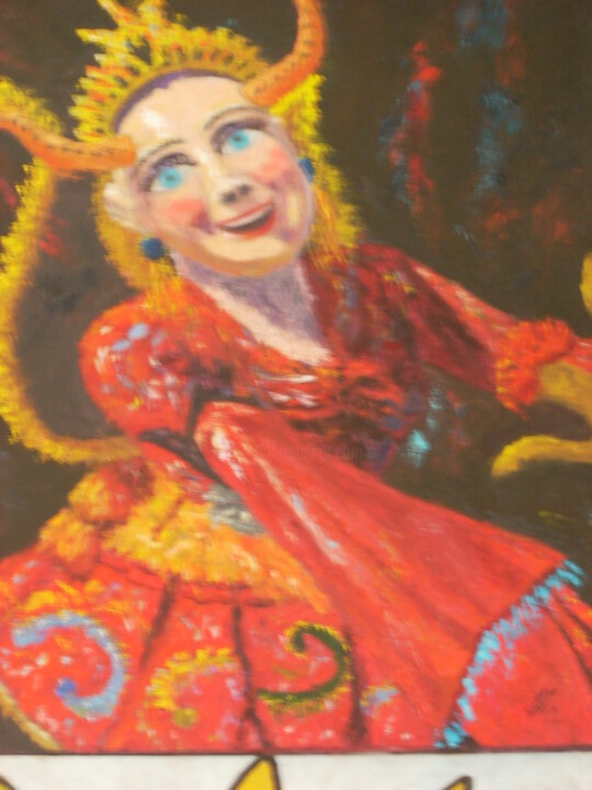 Pintura titulada "china-diabla.jpg" por Isabel Ra, Obra de arte original, Oleo
