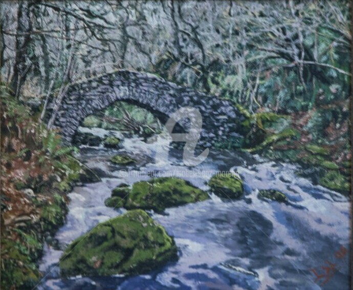 Pintura titulada "Río Cantabria" por Isabel Sanz Moreno, Obra de arte original, Oleo