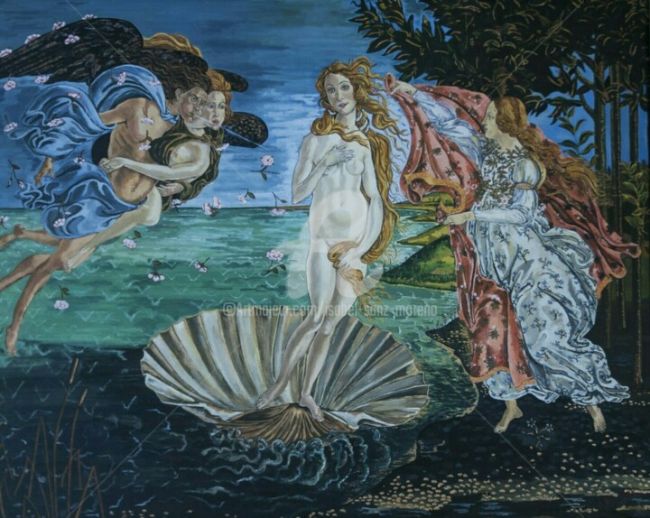 Painting titled "el-nacimiento-de Ve…" by Isabel Sanz Moreno, Original Artwork, Oil