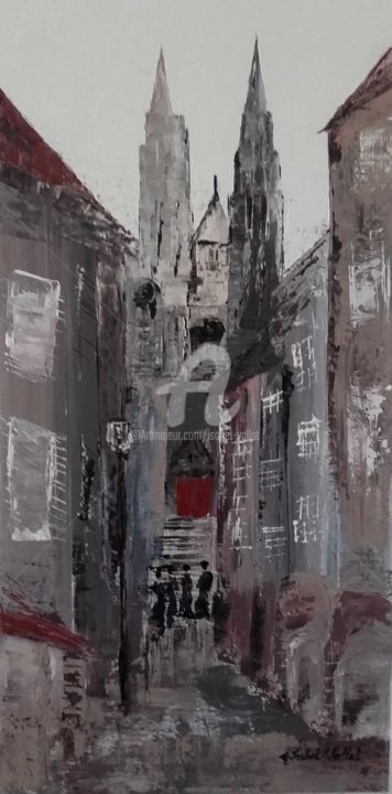 Painting titled ""La Cathédrale de C…" by Isabel Vallat, Original Artwork, Acrylic