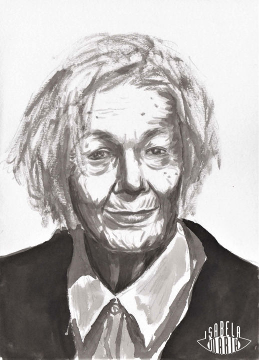 Painting titled "Wislawa Szymborska" by Isabela Maria, Original Artwork, Ink