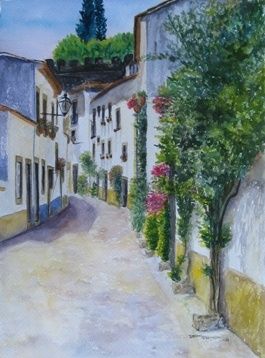 Peinture intitulée "Óbidos" par Isabel Guerreiro, Œuvre d'art originale, Huile