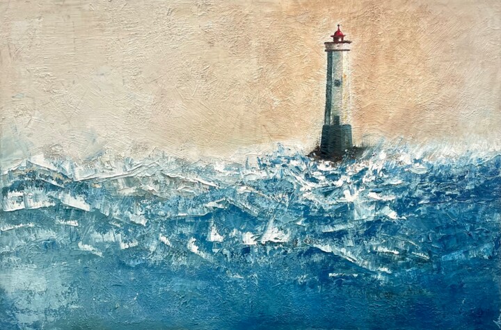 Painting titled "Lighthouse" by Isabell Deltell, Original Artwork, Acrylic