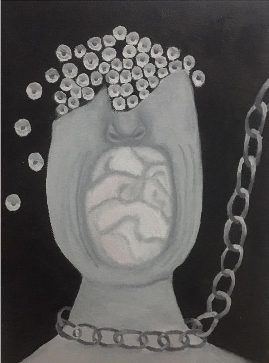 Pintura intitulada "The statue" por Isabella Gurgel, Obras de arte originais, Óleo