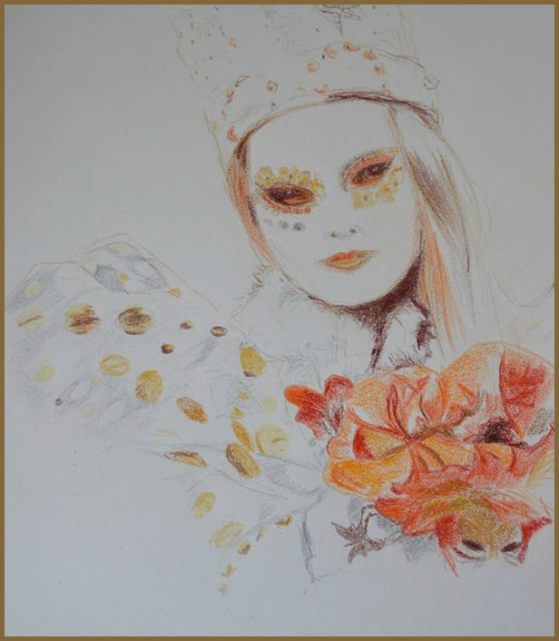Drawing titled "Peau d'Ane" by Isabelle Rombi, Original Artwork, Pencil