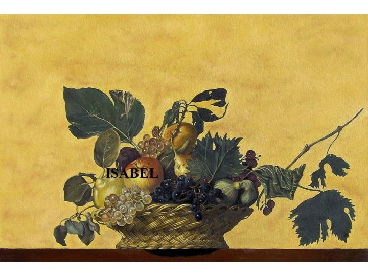 Peinture intitulée "Canestra di frutta" par Isabel, Œuvre d'art originale, Huile