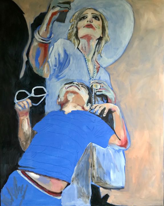 Schilderij getiteld "The demise of sexua…" door Isabella Theys, Origineel Kunstwerk, Olie