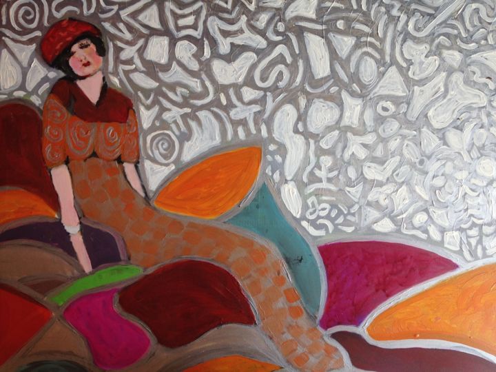 Peinture intitulée "Paresse méditative" par Marie Lamoureuse, Œuvre d'art originale, Acrylique