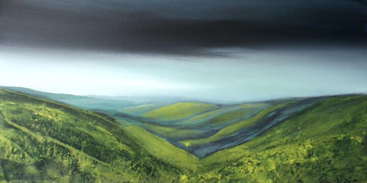 Painting titled "Rolling Hills" by Isabelle Amante, Original Artwork, Oil