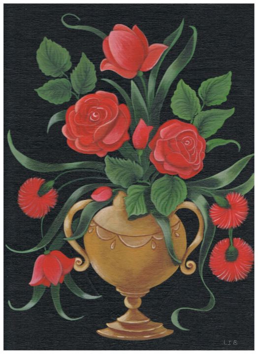 Ζωγραφική με τίτλο "bouquet-d-amour.jpg" από Isabelle, Αυθεντικά έργα τέχνης