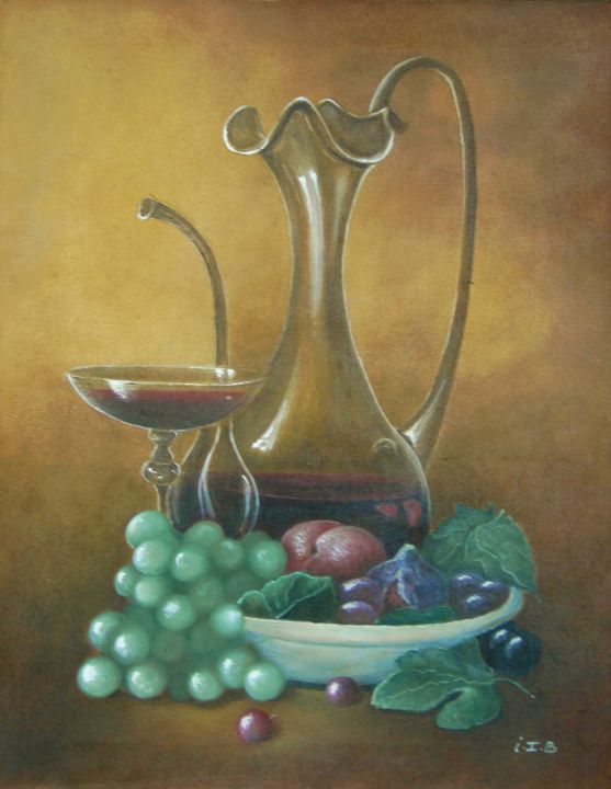 Painting titled "Le Pichet en Cristal" by Isabelle, Original Artwork