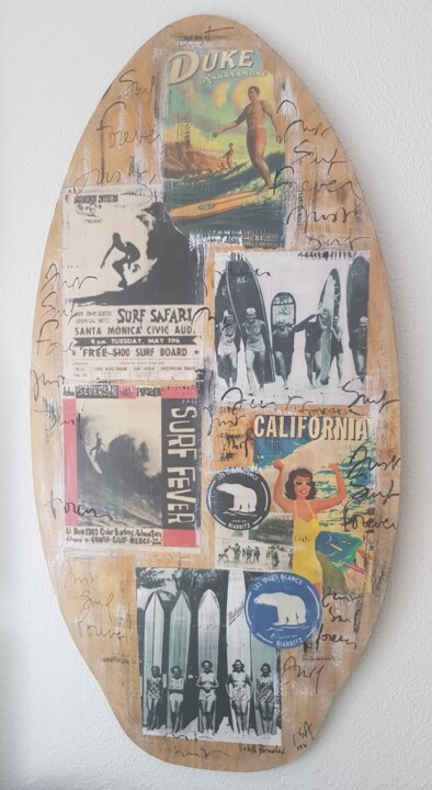 Collages intitulée "Surf Forever" par Isabelle Blondel, Œuvre d'art originale, Collages