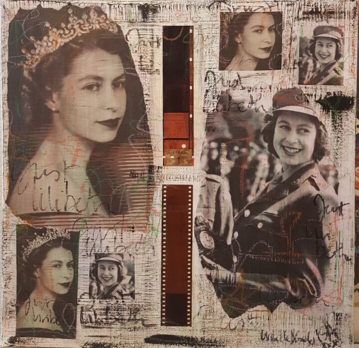 Collages intitolato "Just Lilibeth" da Isabelle Blondel, Opera d'arte originale, Collages
