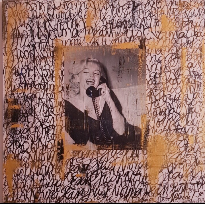 Collages intitolato "Just Norma Jean" da Isabelle Blondel, Opera d'arte originale, Collages