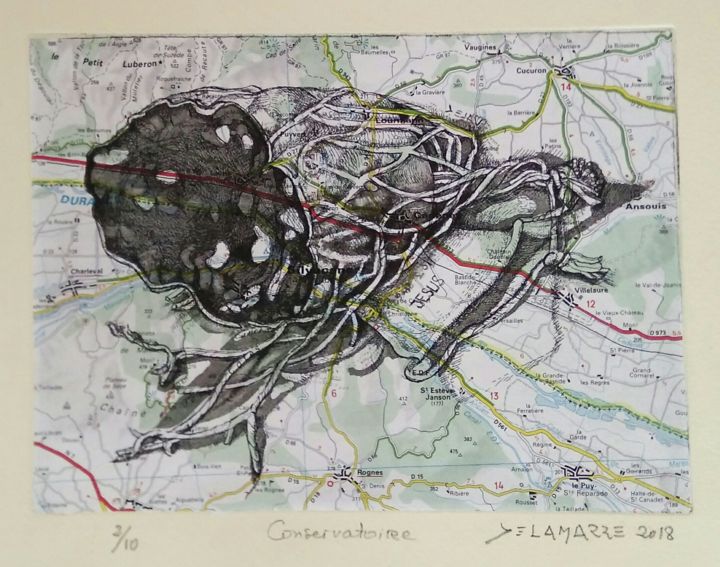 Отпечатки и Гравюры под названием "CONSERVATOIRE" - Isabelle Delamarre, Подлинное произведение искусства, Травление