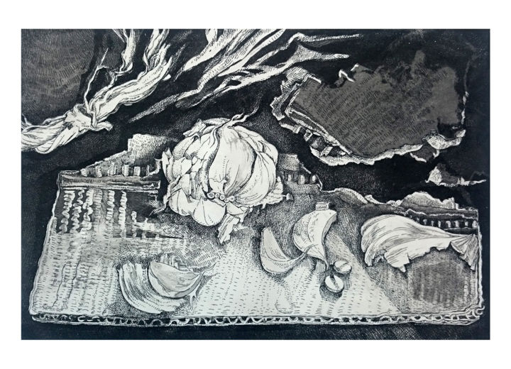 Incisioni, stampe intitolato "HOMMAGE A MARCEL PR…" da Isabelle Delamarre, Opera d'arte originale, Acquaforte