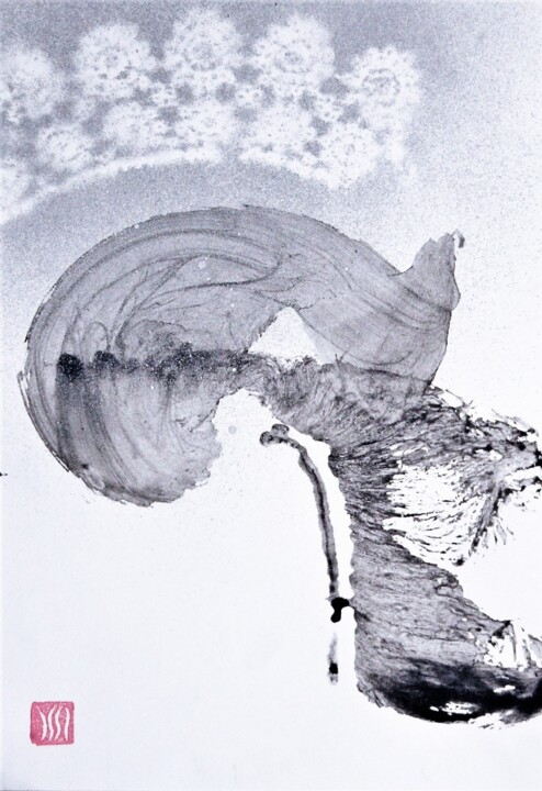 Картина под названием "L'Agassin" - Isabelle Delteil Mc Williams, Подлинное произведение искусства, Чернила