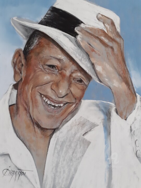 Painting titled "Henri Salvador" by Isabelle Derangere, Original Artwork, Pastel