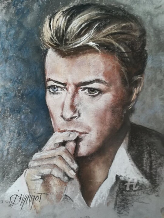 Tekening getiteld "David Bowie 2" door Isabelle Derangere, Origineel Kunstwerk, Pastel