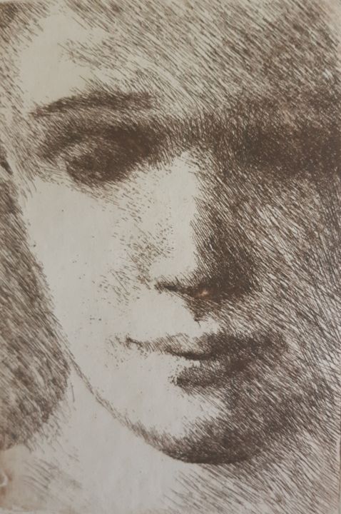 Incisioni, stampe intitolato "Intériorité" da Isabelle Desaulty, Opera d'arte originale, Acquaforte