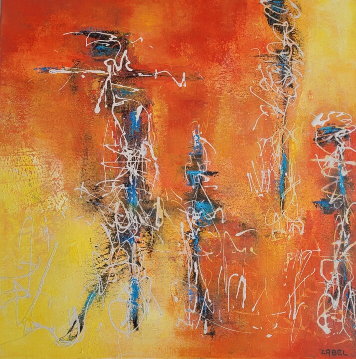 Peinture intitulée "Danse Africaine" par Isabelle Eisenberg, Œuvre d'art originale, Huile
