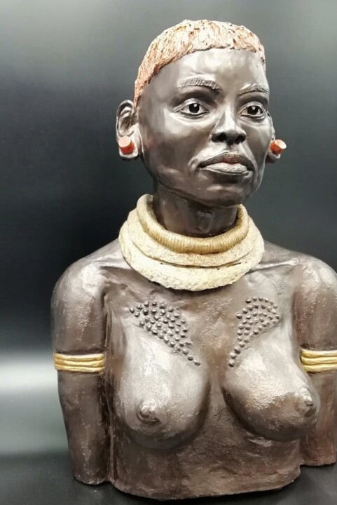 Sculpture intitulée "Abeba" par Isabelle Fisson, Œuvre d'art originale, Argile