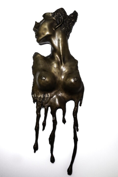 Skulptur mit dem Titel "Tu me fais fondre" von Isabelle Frossard Corthay, Original-Kunstwerk, Bronze