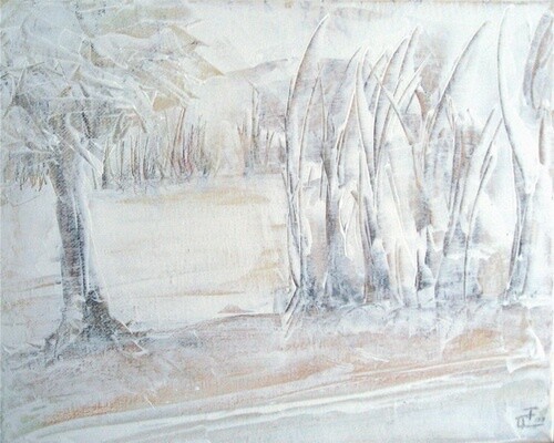 Painting titled "Clarté hivernale" by Isabelle Frossard Corthay, Original Artwork, Oil