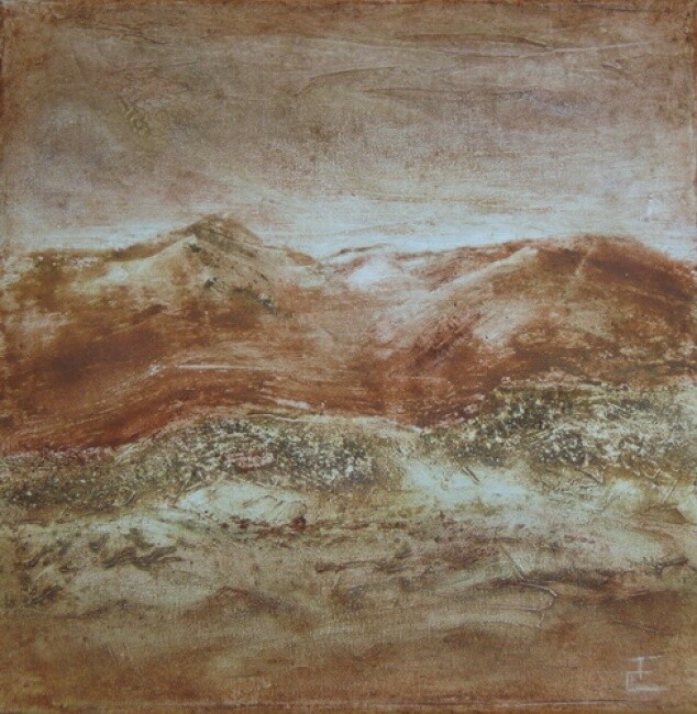 Peinture intitulée "Terre d'içi, terre…" par Isabelle Frossard Corthay, Œuvre d'art originale, Huile Monté sur Châssis en bo…