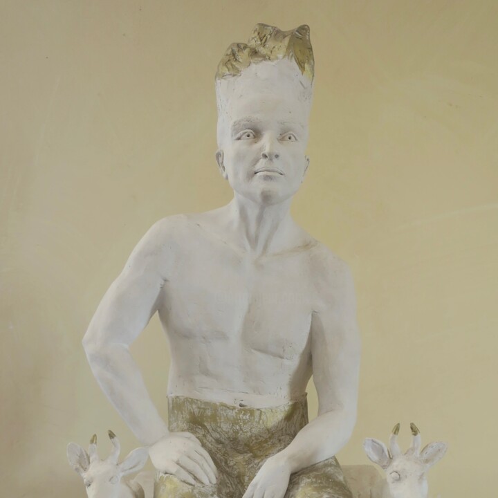 Sculpture intitulée "Le Roi" par Isabelle Haas, Œuvre d'art originale, Terre cuite