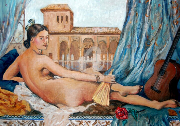 Peinture intitulée "Sueño andaluz 2" par Isabelle Jacq (Gamboena), Œuvre d'art originale, Acrylique