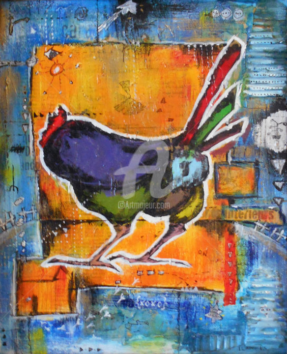 Pintura intitulada "Cul de poule" por Isabelle Langlais, Obras de arte originais, Acrílico