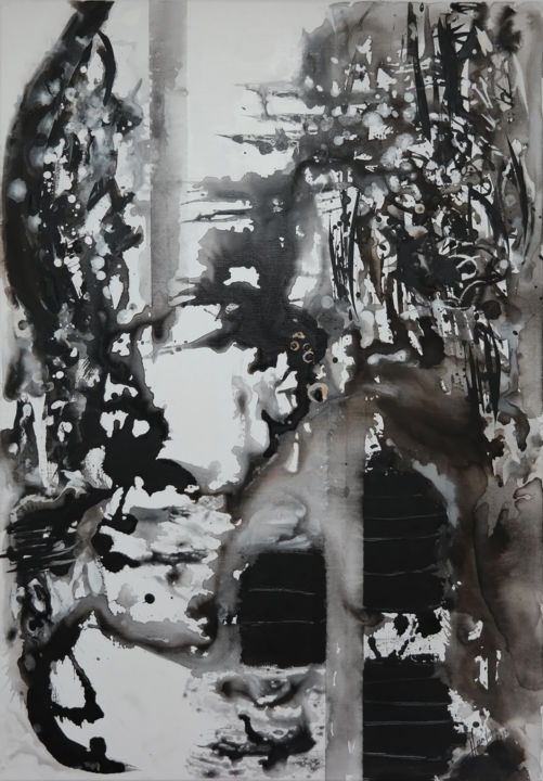Malarstwo zatytułowany „Alep” autorstwa Isabelle Langlois, Oryginalna praca, Akryl Zamontowany na Drewniana rama noszy